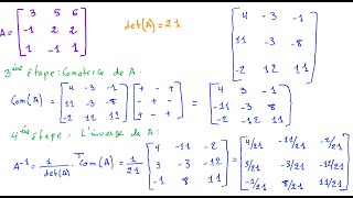 Comment calculer linverse dune matrice 3x3 [upl. by Atirres]