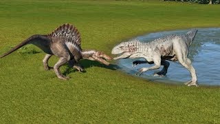 Spinosaurus VS Indominus Rex  Jurassic World Evolution [upl. by Aekahs]