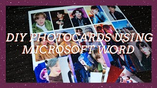 How to make PHOTOCARDS using MICROSOFT WORD BTS [upl. by Burkle]