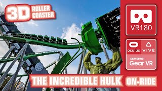 VR Roller Coaster The Incredible Hulk Coaster  3D VR180  VR 360 onride POV  Universal Orlando [upl. by Ungley633]