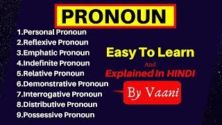 Pronoun  Types of Pronoun  With Best Examples  English Grammar In Hindi [upl. by Aseena]