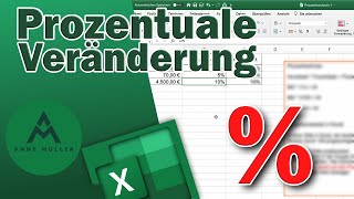 Prozentuale Veränderung mit Excel berechnen [upl. by Cantu]