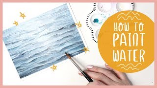 How To Paint Ocean Water with Watercolor Tutorial [upl. by Niahs]