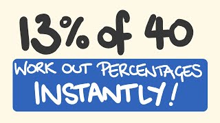 How to work the percentage of any amount instantly [upl. by Nnylyam]