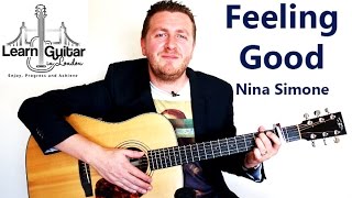 Feeling Good  Guitar Tutorial  Nina Simone  Muse  Acoustic [upl. by Atalya]