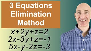 Solving Systems of 3 Equations Elimination [upl. by Luap203]