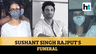 Sushant Singh Rajput funeral Kriti Sanon Shraddha Kapoor others attend [upl. by Yumuk]