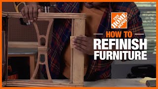 How to Refinish Furniture  Simple Wood Projects  The Home Depot [upl. by Atteselrahc]