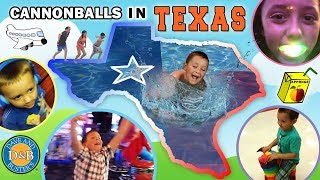 CANNONBALLS in TEXAS Sky Kids go to MEGA ARCADE FUNnel Vision Family TX Trip Part 1 Vlog [upl. by Aip]