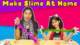 How to Make Easy Slime At Home  Kids Making Slime At Home Only Two Ingredients [upl. by Asilej]