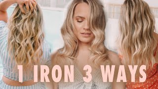 1 Curling Iron 3 Totally Different Curls amp Waves  Kayley Melissa [upl. by Luanne691]