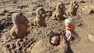 Elsa and Anna toddlers play in the sand [upl. by Imoan]