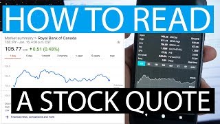 How To Read A Stock Quote [upl. by Alakam]