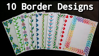 10 Border DesignsBorder Designs for Project File10 Quick and Easy Border Design ideas [upl. by Aillimat]