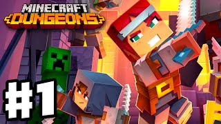 Minecraft Dungeons  Gameplay Walkthrough Part 1  Squid Coast Creeper Woods and Creepy Crypt [upl. by Tat694]