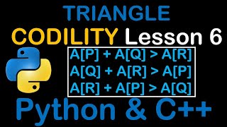 Triangle Triplet in Python and C Codility Solutions Lesson 6 [upl. by Panayiotis]