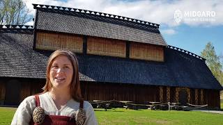 English guided tour of the feast hall at Midgard Viking Centre [upl. by Ardnaet]