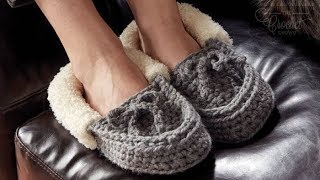 Easy Crochet Moccasins Slippers [upl. by Amian]