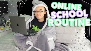 My ONLINE School ROUTINE  How to Stay Motivated amp Online Study Tips [upl. by Inait733]