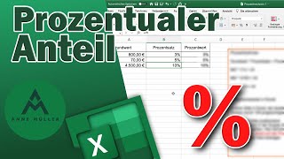 Prozentualen Anteil mit Excel berechnen [upl. by Anny]