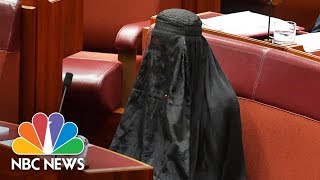 Australian Senator Caused Outrage When She Wore Burqa In Bid To Ban Them  NBC News [upl. by Makell]