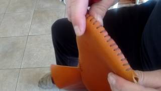 Moccasin TipsampTricksStitching a leather moccasin [upl. by Oilicec]