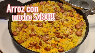 ARROZ CON SALCHICHA  FACIL Y RICO [upl. by Higley432]