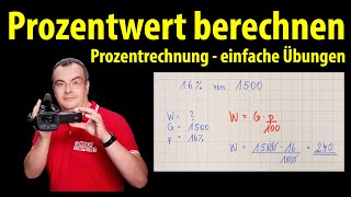 Prozentwert berechnen  einfache Übungen  Prozentrechnung  Lehrerschmidt [upl. by Grazia364]