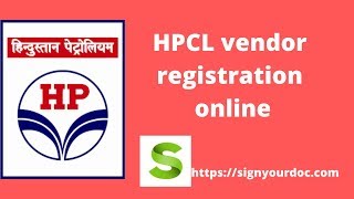 HPCl Vendor Registration online Process  Hpcl Tenders [upl. by Peggi]