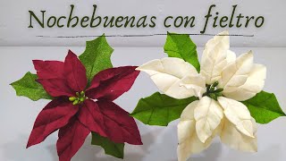 Flor de nochebuena en fieltro fácil y económica DIY poinsettia flower in felt easy and cheap [upl. by Tormoria789]