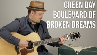 Green Day Boulevard of Broken Dreams Easy Acoustic Guitar Lesson  Tutorial [upl. by Silyhp]