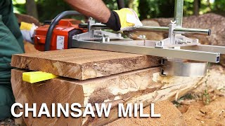 Chainsaw MILL  How to Slab a Log  Simple Cheap Portable [upl. by Sergei]