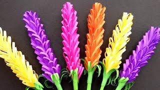 How to make Beautiful lavender paper flowers  Very Easy DIY Crafts [upl. by Nnyl]