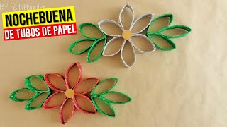 ► HAZ FLORES de NOCHEBUENA de tubos de papel higienico  Decoracion para Navidad [upl. by Einahets]