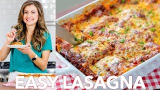 Beef Lasagna Recipe  Easy Dinner   Natashas Kitchen [upl. by Assenaj]