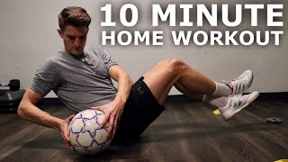 10 Minute Home Workout For Footballers  Full Inside Small Space Training Session [upl. by Delmer]