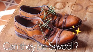 RESTORING OLD ALLEN EDMONDS STRANDS Shoe Restoration Tutorial and Shine [upl. by Hedges]