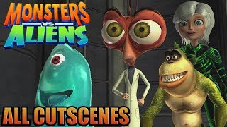 Monsters vs Aliens Game Movie  All Cutscenes [upl. by Sager]