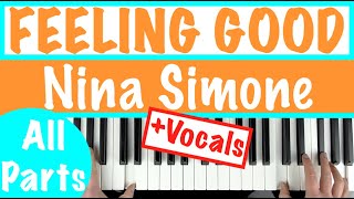 How to play FEELING GOOD  Nina Simone Piano Accompaniment Tutorial [upl. by Lydon]