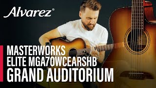 Alvarez Masterworks Elite MGA70WCEARSHB Grand Auditorium Guitar [upl. by Boylston866]