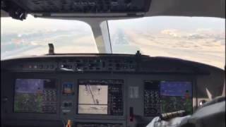 Dassault Falcon 8X Cockpit View Landing amp Window View Landing at Old Doha Airport [upl. by Imoian]