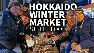 Hokkaido Winter Market amp Street Food Experience ★ ONLY in JAPAN [upl. by Alodi]