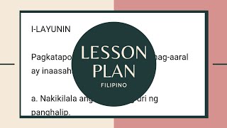 LESSON PLAN IN FILIPINO [upl. by Abie]