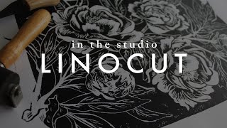 Linocut Printmaking Process  In the Studio [upl. by Ylloh]