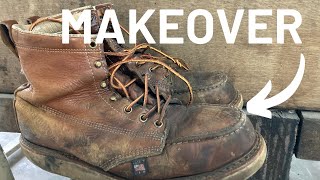 Thorogood Moc Toe Boot Restoration  Total Boot Makeover [upl. by Kyre777]