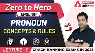 Pronoun Concept and Rules in English Grammar  Adda247 Banking Classes  Lec9 [upl. by Nareht]