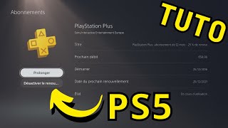 Abonnement PS5 Comment désactiver le renouvellement automatique du PLAYSTATION PLUS [upl. by Zora]