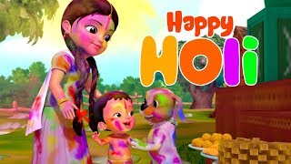 Rangbirangi Holi Song  Hindi Rhymes for Children  Infobells [upl. by Fai]