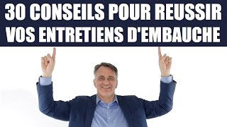 Conseils pour réussir un entretien dembauche avec exemples [upl. by Neenaej403]