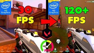 ULTIMATE FPS BOOST Guide for Low End PCLaptop  VALORANT  Intel HD Graphics  120 FPS with PROOF [upl. by Anitnatsnoc]